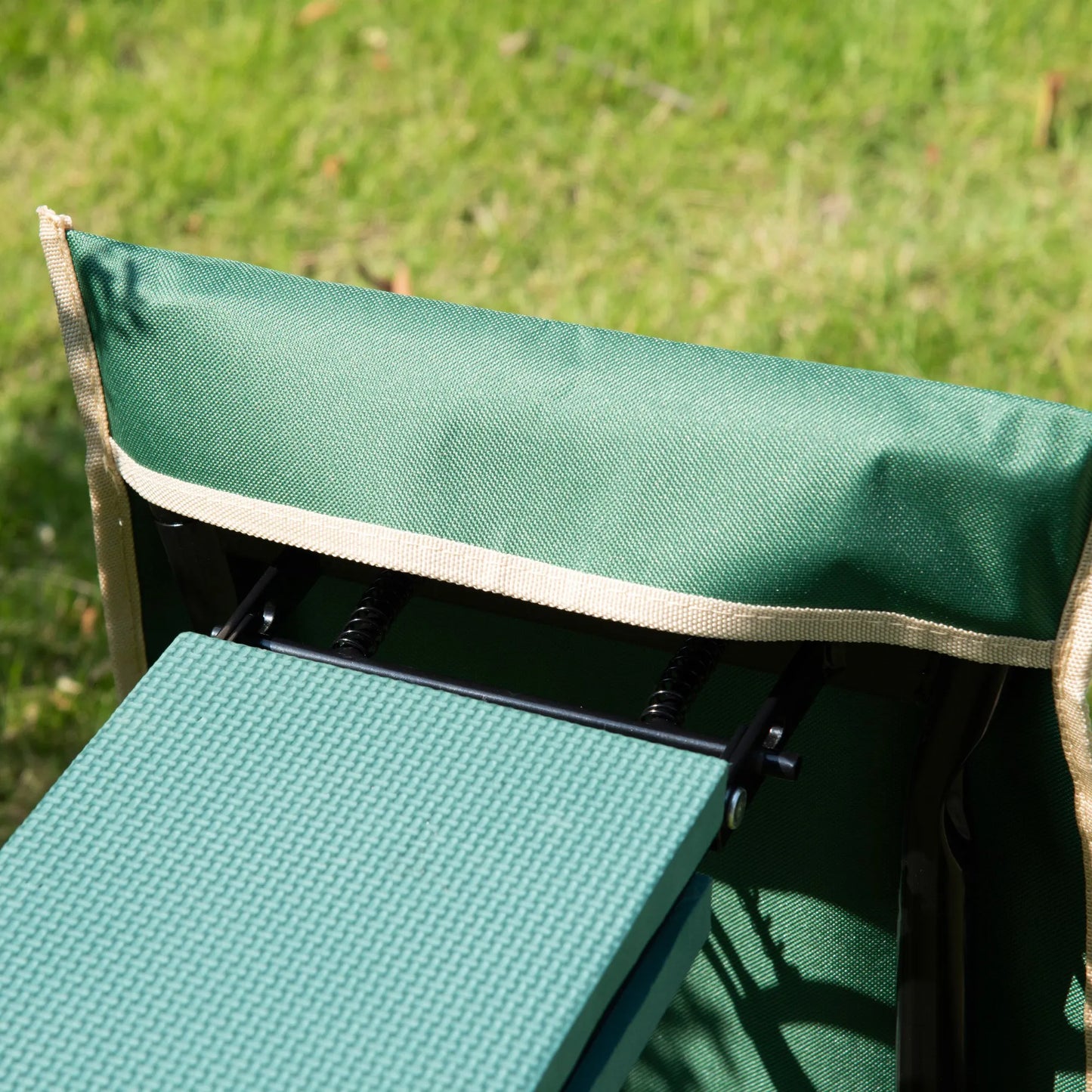 Outsunny Folding Garden Kneeler Stool Bench With Tool Pouch