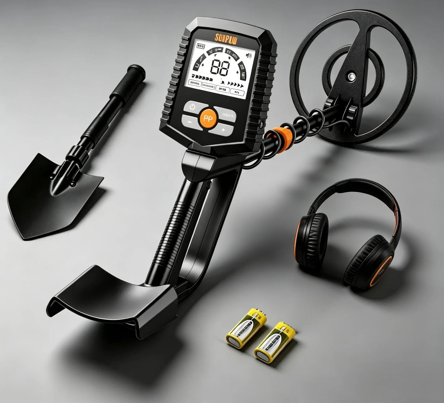 SUNPOW Metal Detector for Adults & Kids, 8"  IP68 Waterproof Coil, 4 Detection Modes Large LCD, Lightweight CE Certified for Family Outdoor Gold Treasure Hunting, MD13