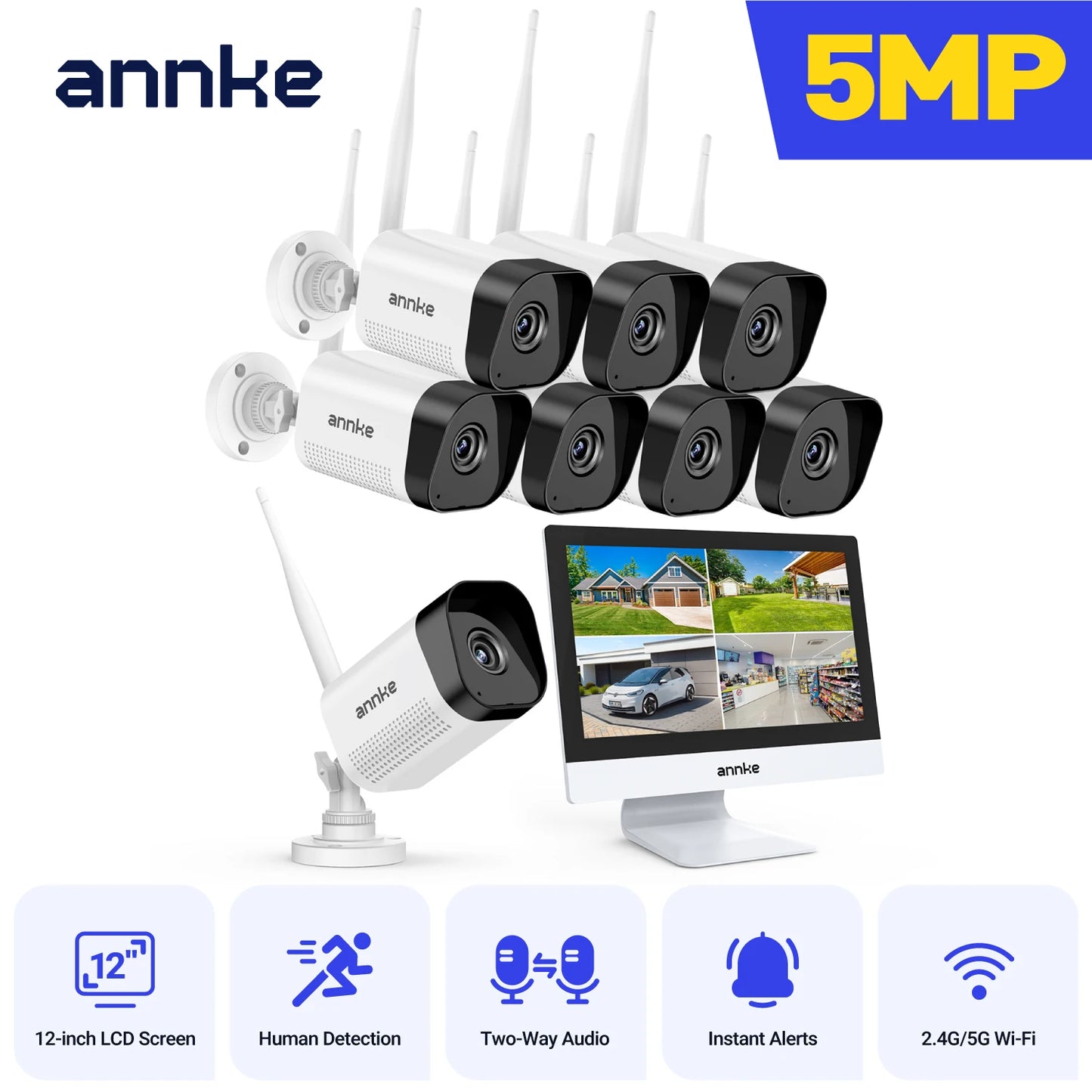 ANNKE 8MP WiFi Security Camera System With 4K Night Vision