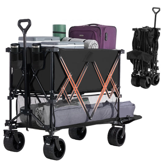 JHK Outdoor Double Decker Wagon Cart 440 Lb Capacity
