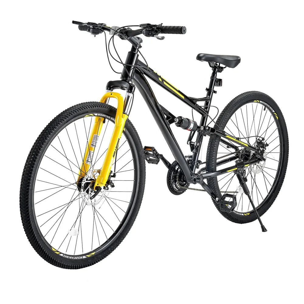 Aluminum Full Suspension Mountain Bike 24 Speed Dual Disc Brakes