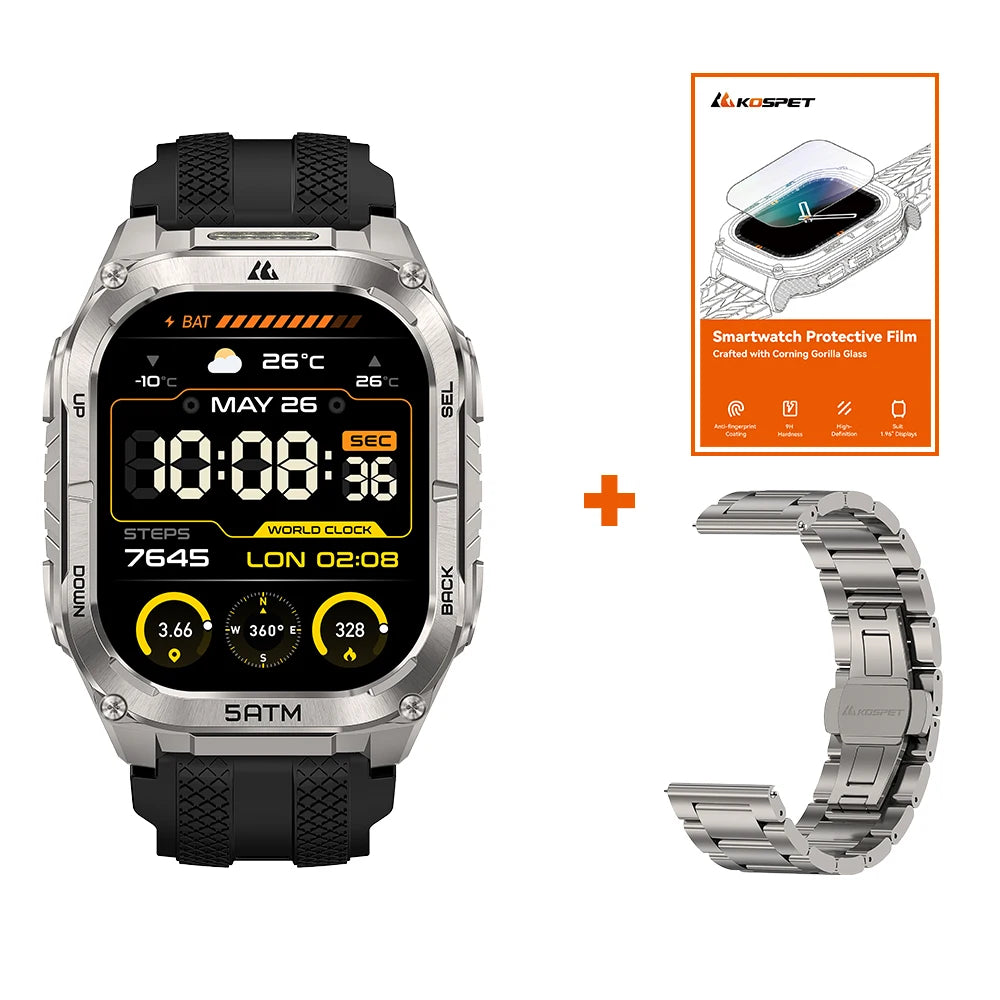 KOSPET Tank M4C Rugged Military GPS Smartwatch With Flashlight