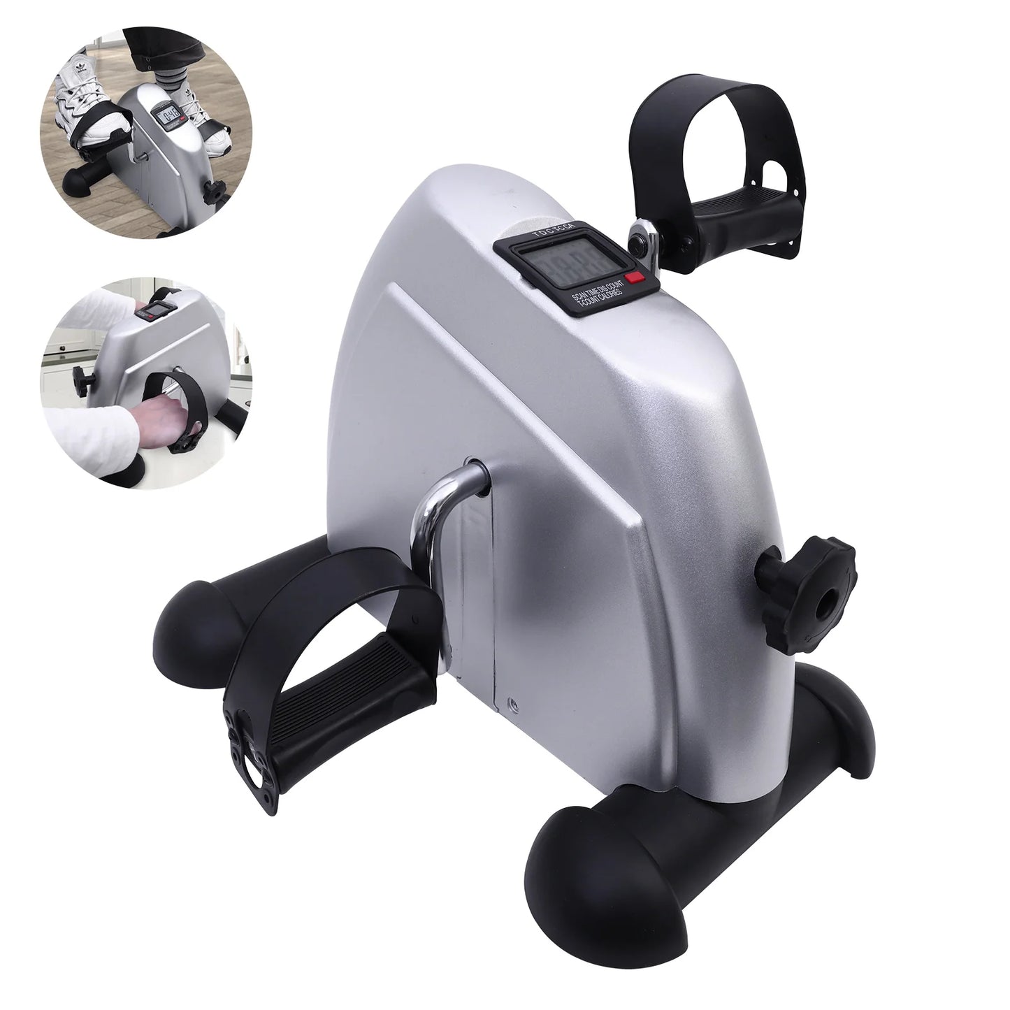 Mini Under Desk Pedal Exerciser Bike Multi-Function Motorized Digital With LCD Screen Display for Leg Arm and Knee for Elderly