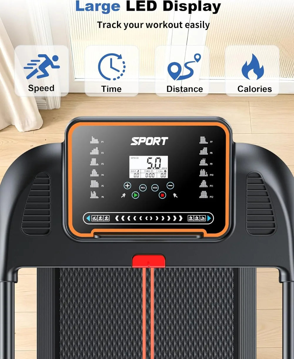 Treadmills for Home Walking Pad - Foldable Under Desk with Handle Bar 0.6-6.2 MPH Portable Compact Running Machine Quiet Lightweight