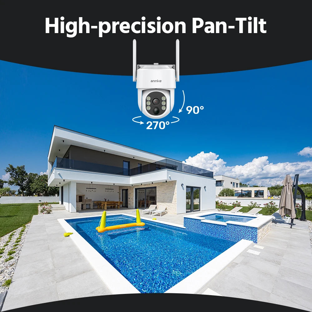 Annke 4MP solar security cameras 10CH 12 in LCD 2.4G 5.8G PTZ wifi security cameras PIR color night vision camera security wifi