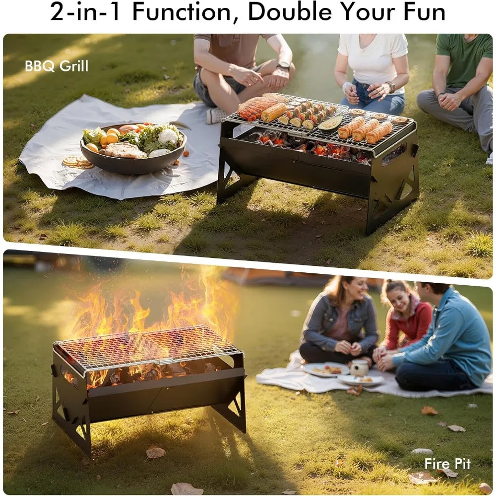 XIUWO Folding Portable Charcoal Grill For Outdoor Camping With Bag