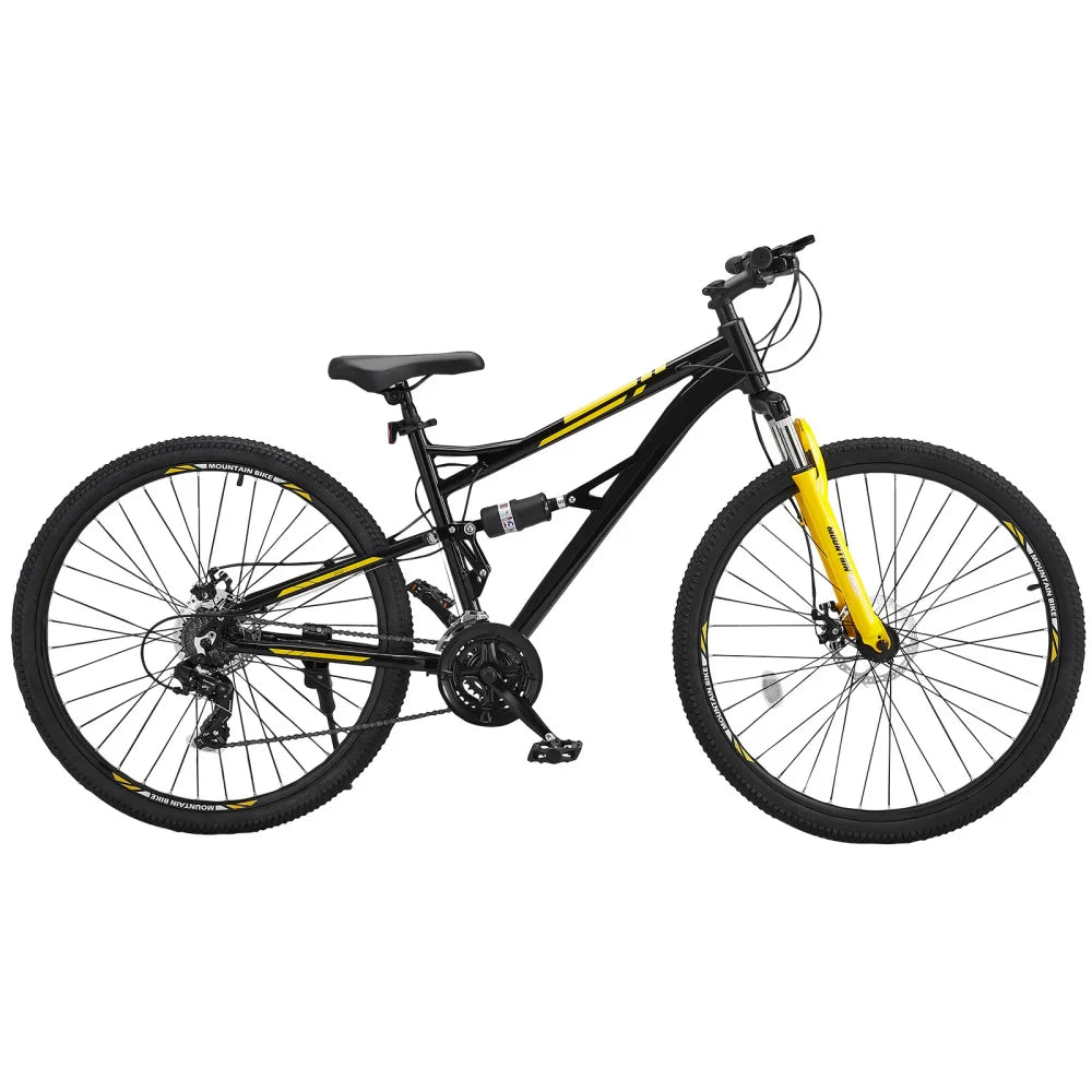 Aluminum Full Suspension Mountain Bike 24 Speed Dual Disc Brakes