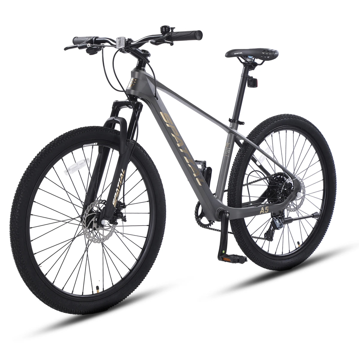 SPATIAL MT275FS 27.5 Inch Hardtail MTB, 8 Speed Mountain Bike, Adult Bicycle, Lightweight Magnesium Alloy Frame, Suspension Fork, Front & Rear Disc Brakes