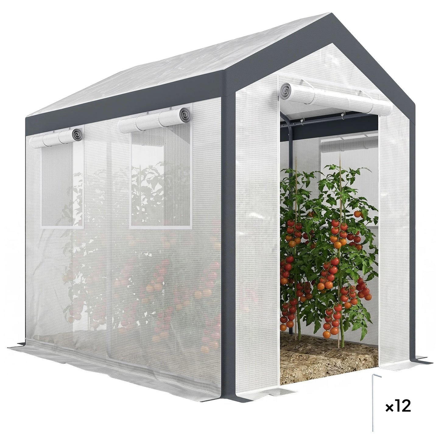Outsunny Walk In Garden Greenhouse With Heavy Duty Steel Frame