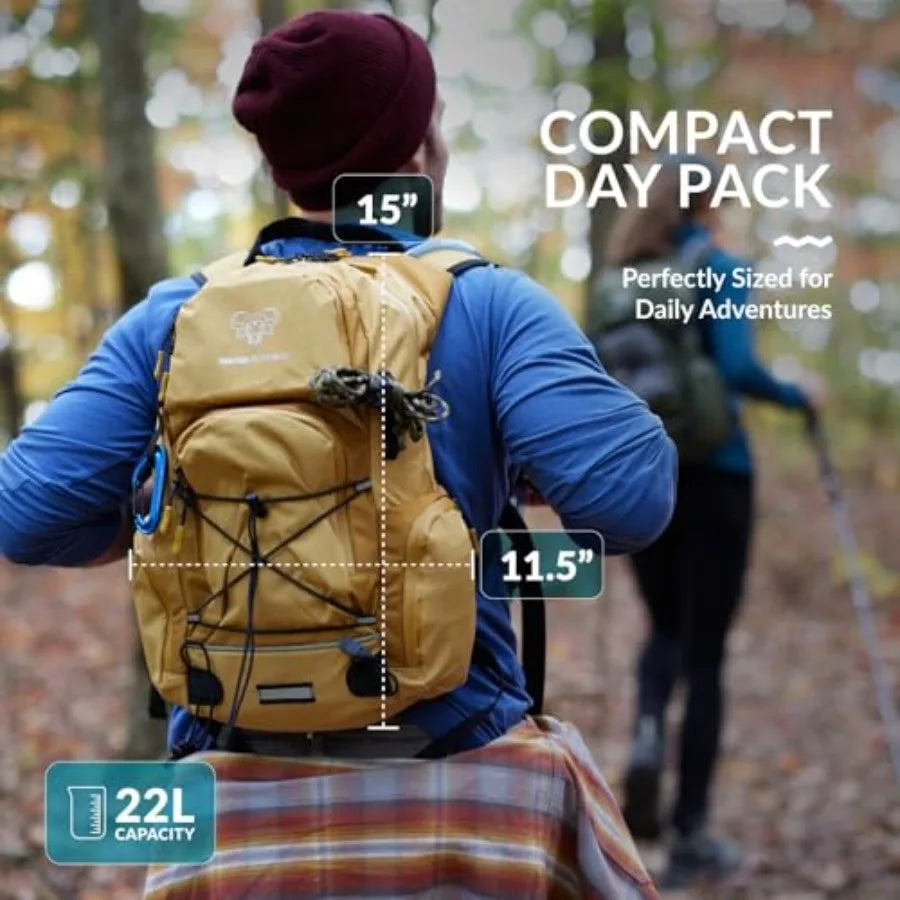Hydration Backpack For Hiking 22L Water Bladder With Waterproof Zippers