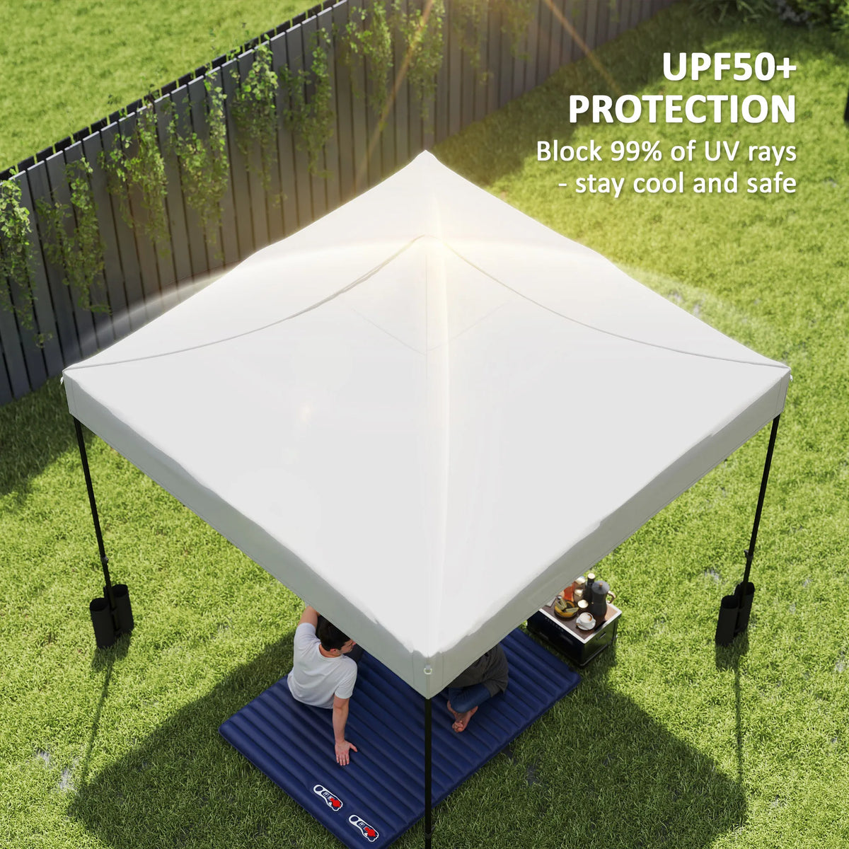 10' x 10' Pop up Canopy Replacement Top with Weight Bags, White