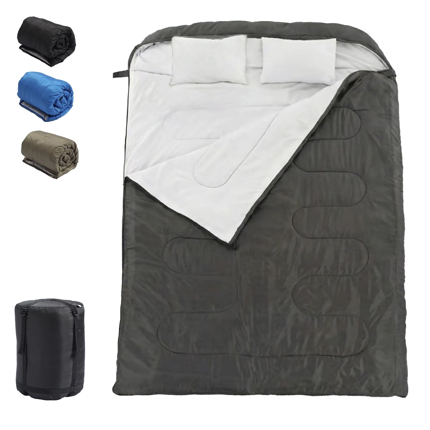 Lightweight Three Season Sleeping Bag With Pillow Portable For Hiking Fishing