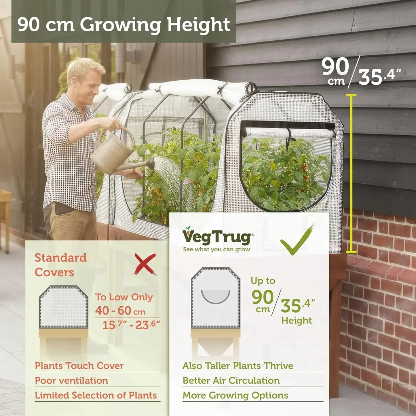 Greenhouse Frame And Multi Cover Set For Classic Medium Raised Bed Micro Mesh