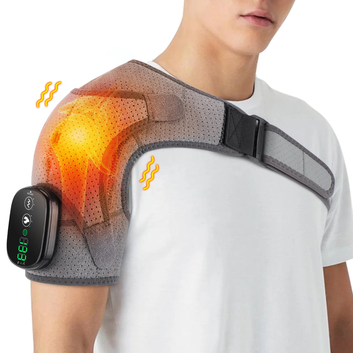 Electric Shoulder Massage Machine Heated Vibration Back Shoulder Belt Brace Relax Shoulder Neck Muscle Massagers Health Care