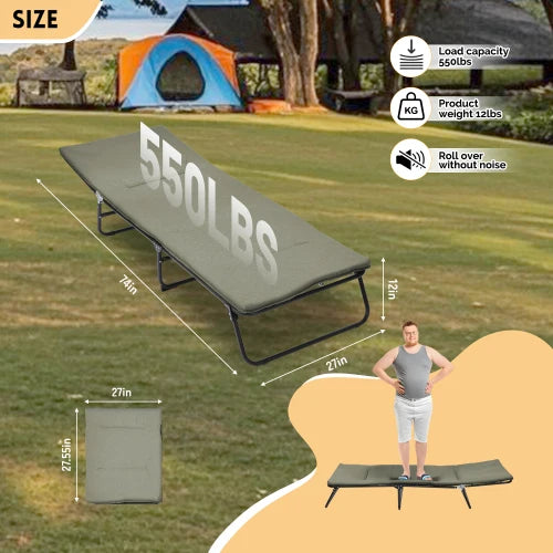Folding Camping Cot For Adults Five Angle Adjustable