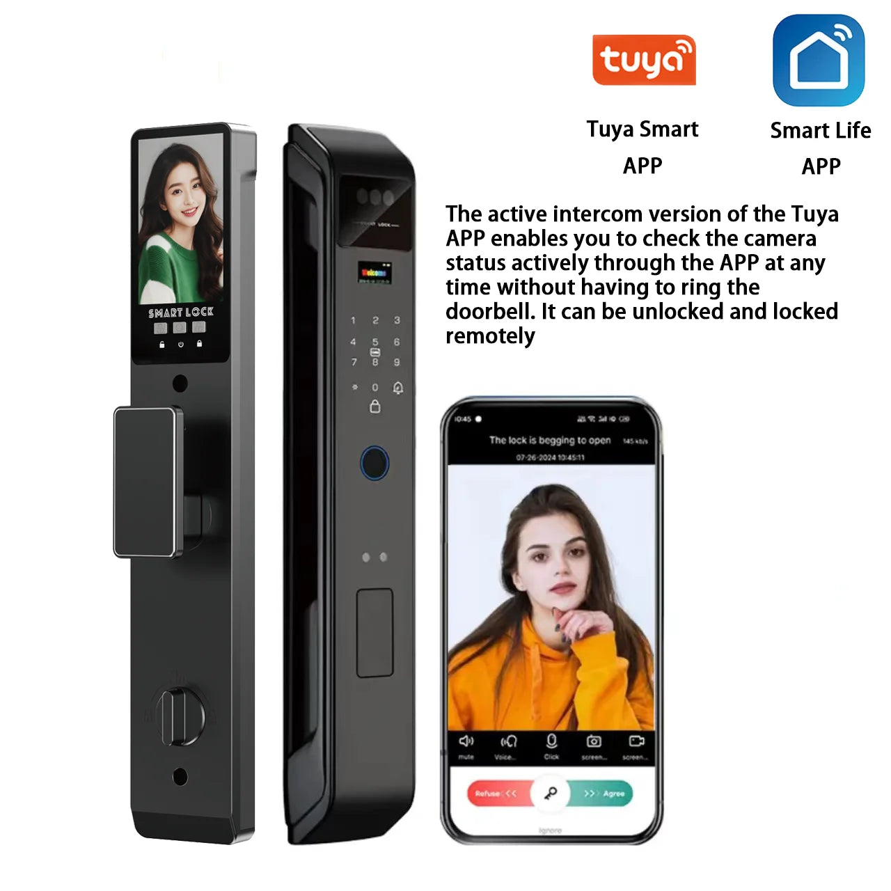 YKESDL Smart Lock With Camera 3D Face Recognition And Fingerprint