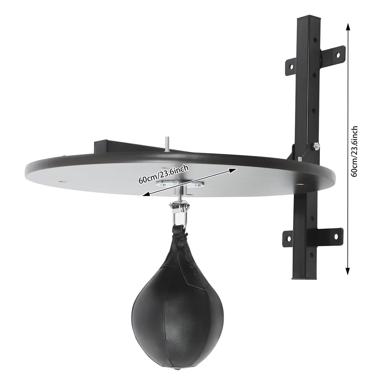 Black/Log Color Speed Bag Platform 360° Rotatable Speed Ball Platform Kit Boxing Speed Reaction Training Equipment