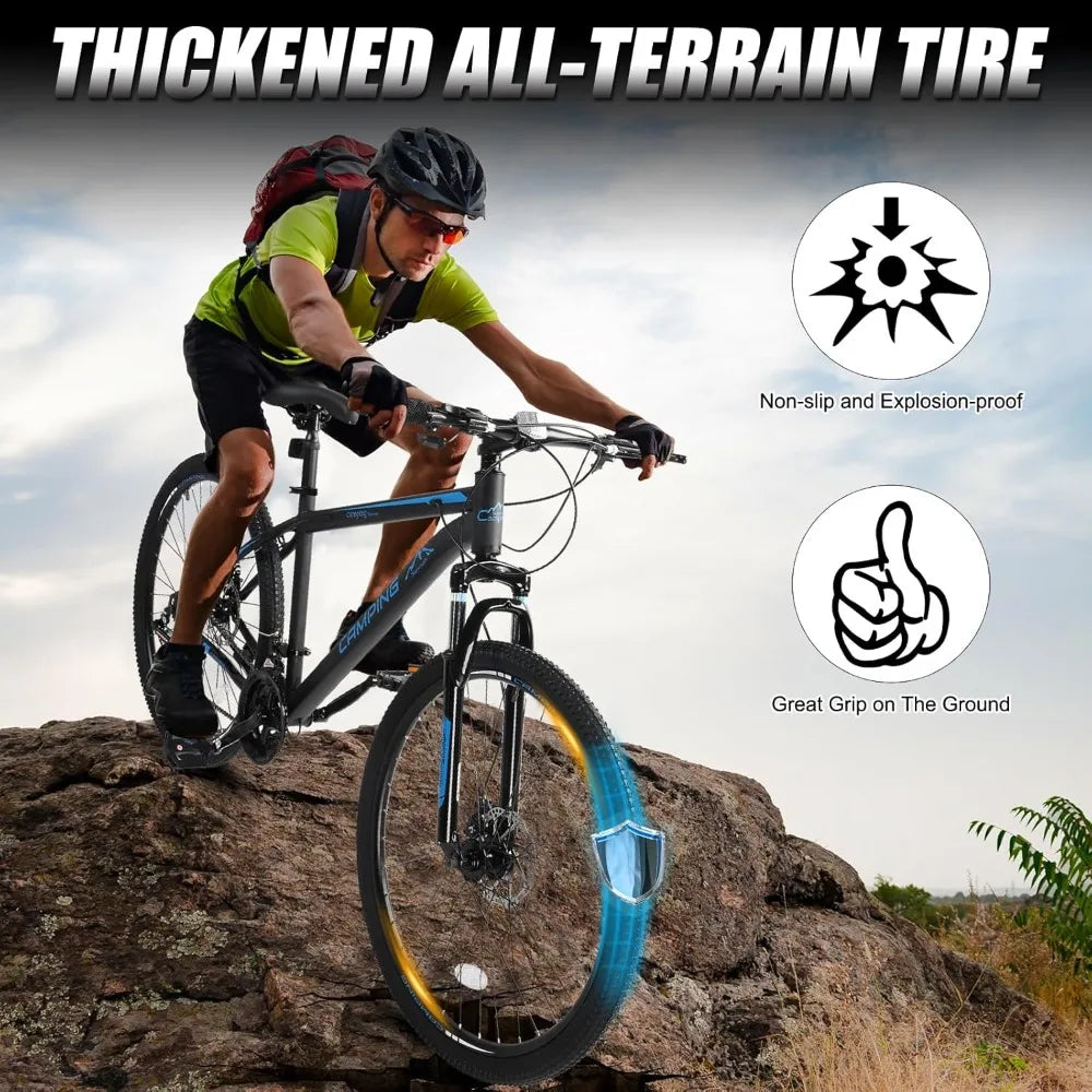 CamPingSurvivals 26/27.5" Mountain Bike 21 Speed Bikes for Adults