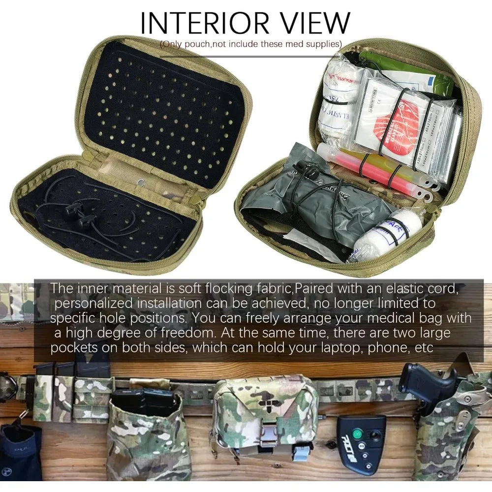 Rapid Deployment Tactical MOLLE Trauma Kit Pouch Quick Release Organizer