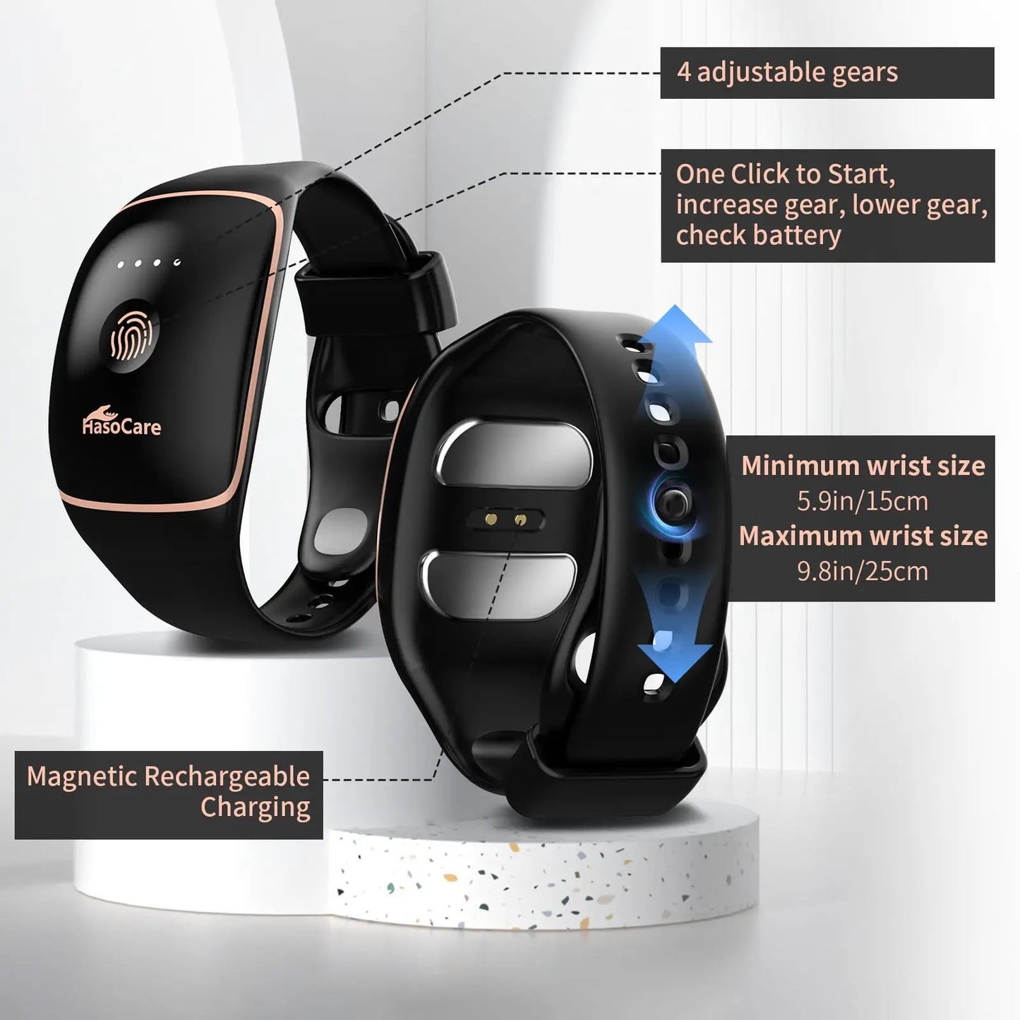 Anti Nausea Wristband Motion Sickness Relief Band With 175mAh Battery