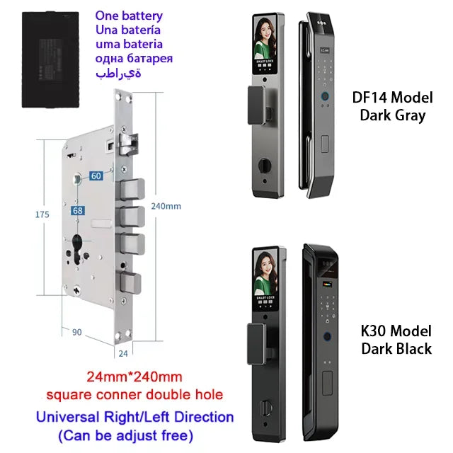 YKESDL Smart Lock With Camera 3D Face Recognition And Fingerprint