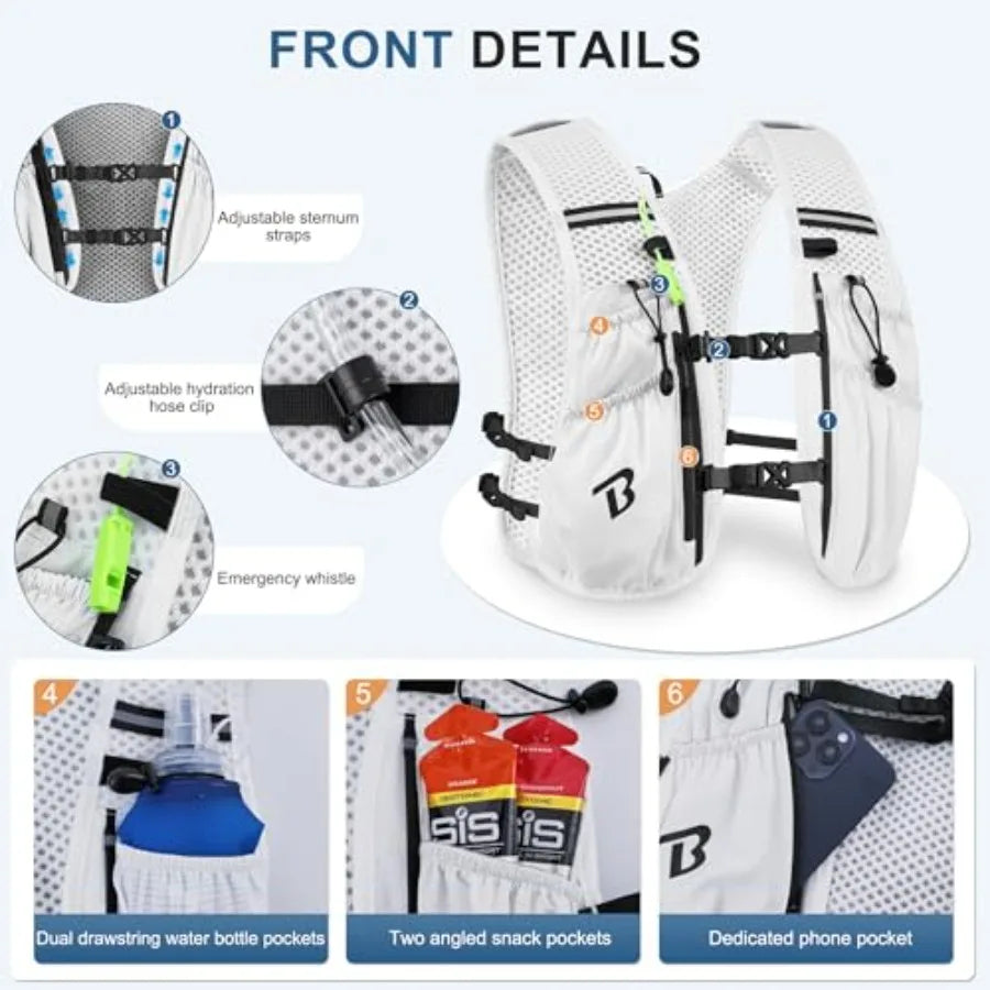 Hydration Running Vest Backpack For Men Women Lightweight Marathon Trail Cycling Hiking