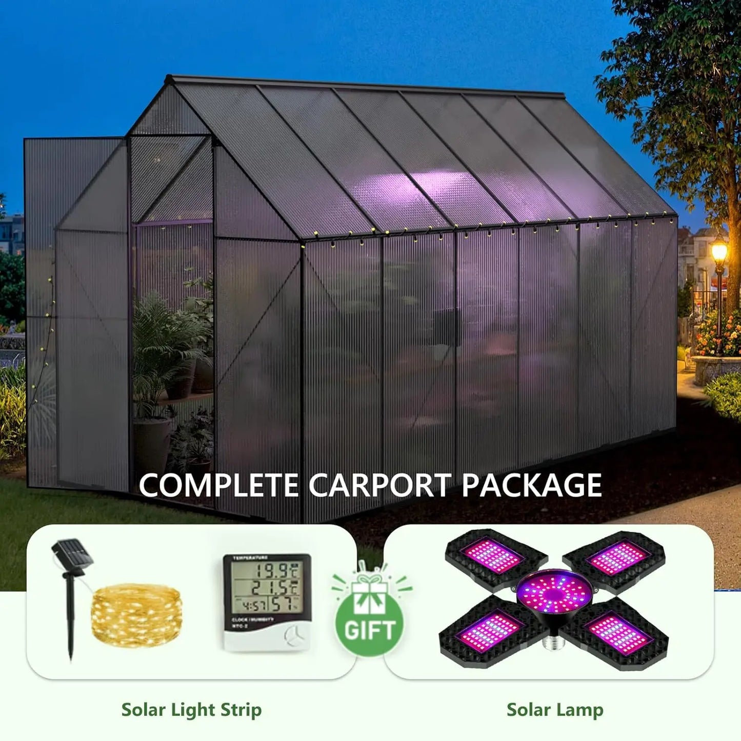 Heavy Duty Polycarbonate Walk In Greenhouse Outdoor Garden Backyard