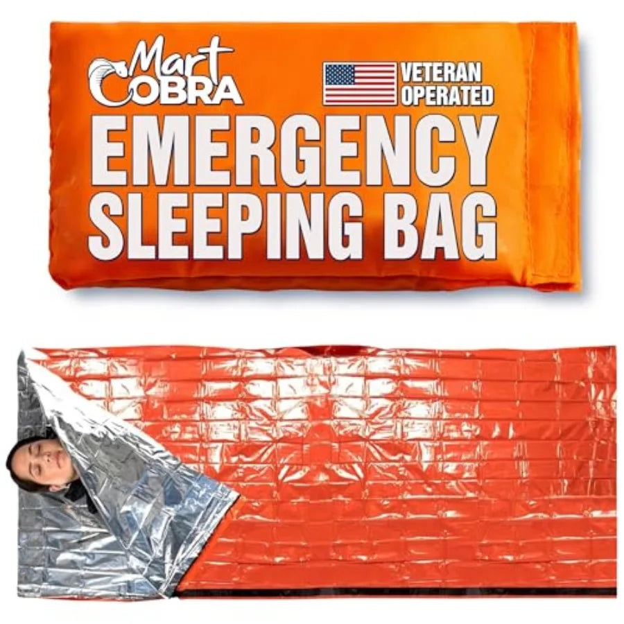 Emergency Sleeping Bag for Survival Gear and Supplies Life Bivy Sack Waterproof Mylar Emergency Blankets for Survival Kit Car C
