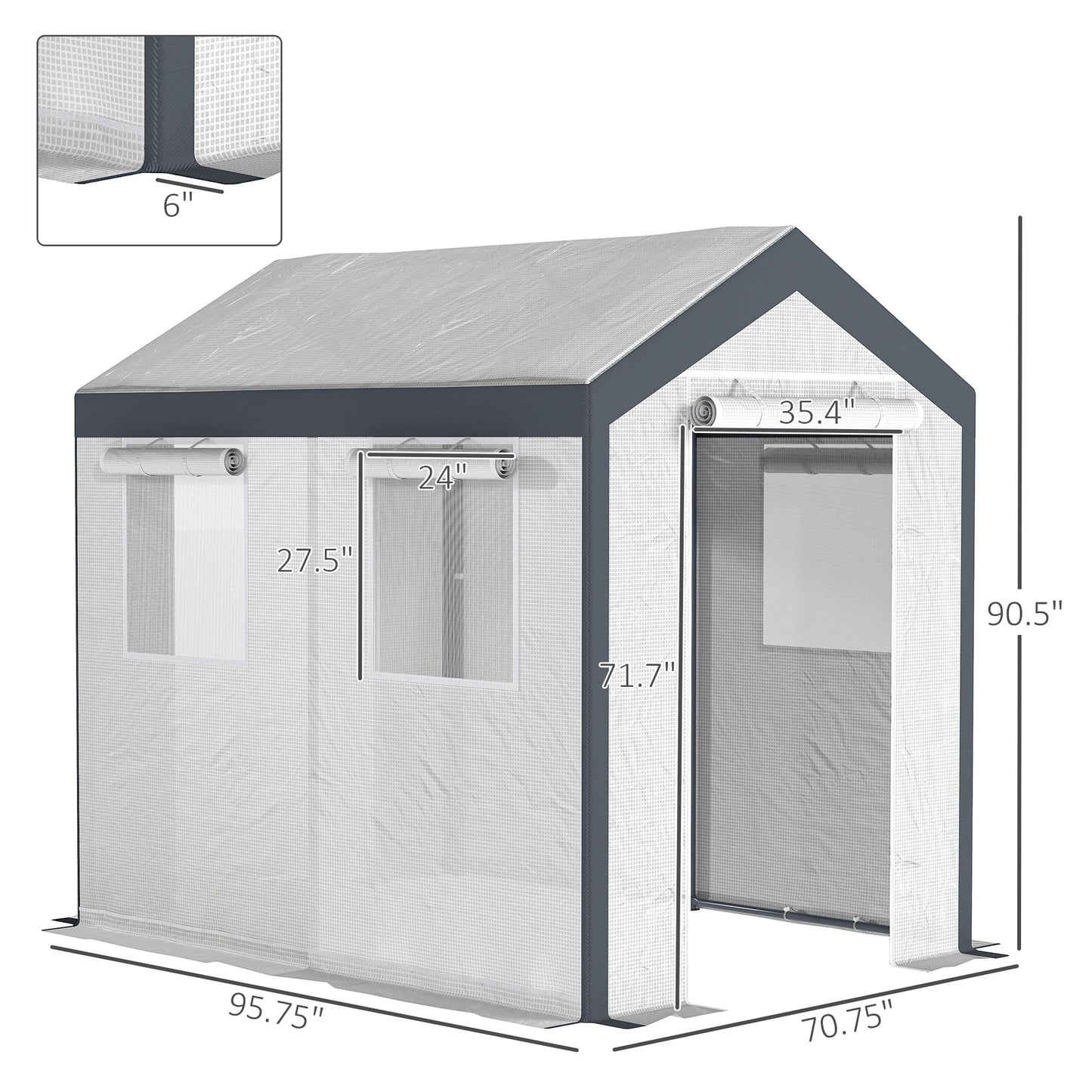 Outsunny Walk In Garden Greenhouse With Heavy Duty Steel Frame