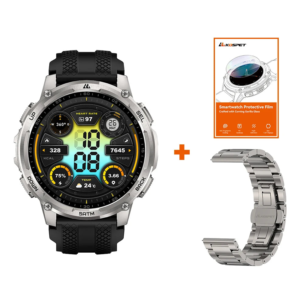 Kospe Tank T4C Smartwatch Rugged Outdoor GPS Health Tracker