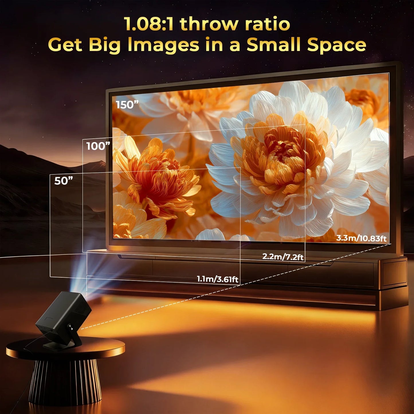 LynCast 8K AI Smart Projector With Android 14 Auto Focus