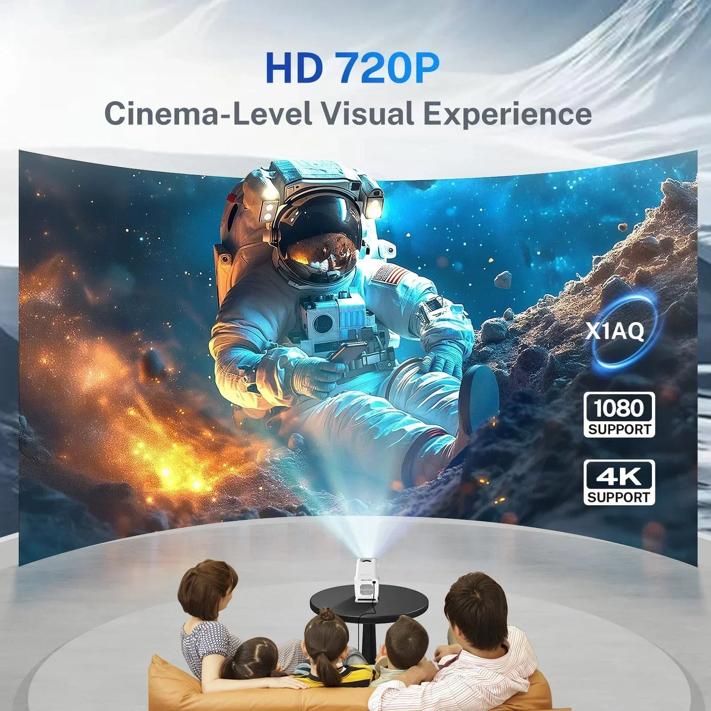 LynCast Smart Mini Projector 1080P 4K WiFi Bluetooth