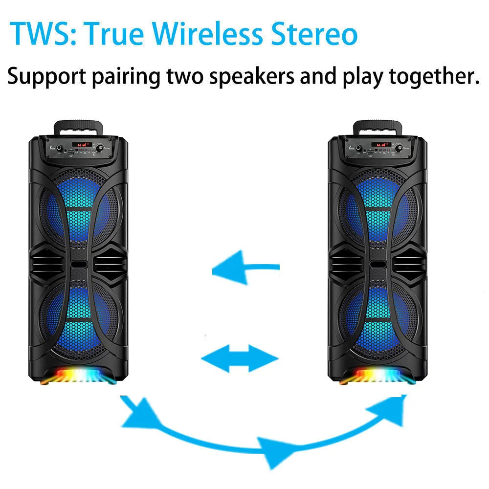 CURUK 6800W Portable Bluetooth Speaker With LED Lights Karaoke Outdoor