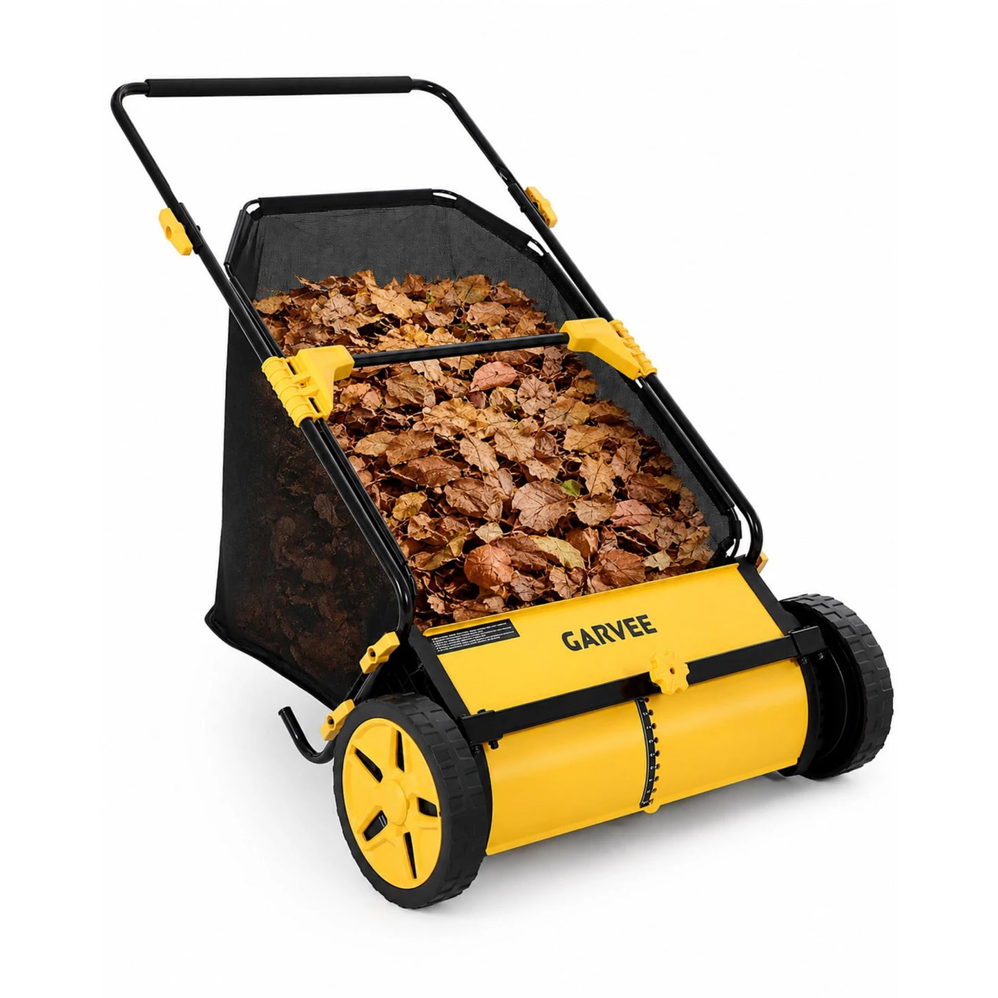HiMISS Manual Push Lawn Sweeper With Mesh Bag For Leaves