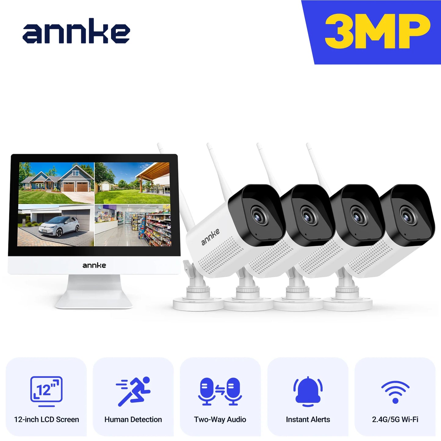 ANNKE 8MP WiFi Security Camera System With 4K Night Vision