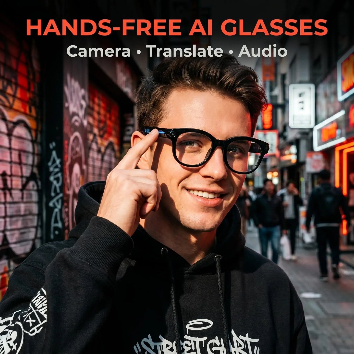 SENBONO AI Smart Glasses With Camera 1080P 4K Video Voice