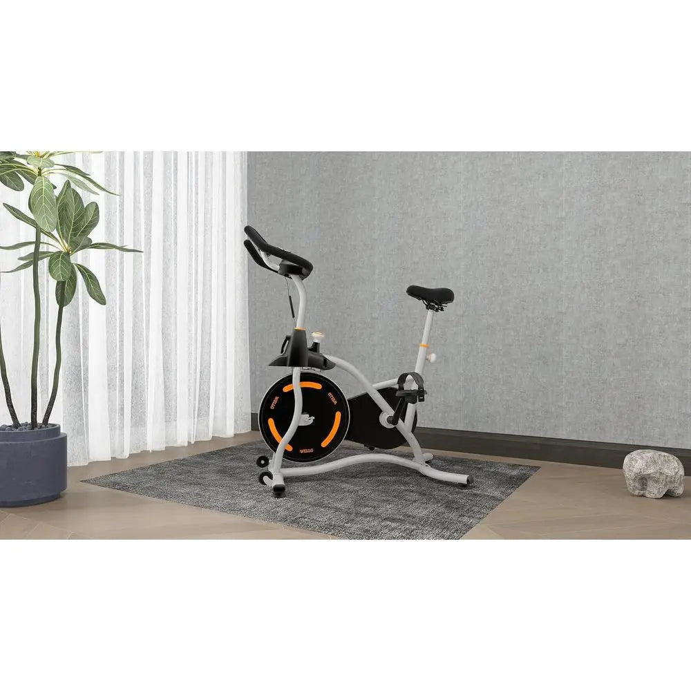 Indoor Cycling Stationary Exercise Bike Digital Display Heart Rate Sensor Phone Mount 265LB Home Cardio Workout Bike
