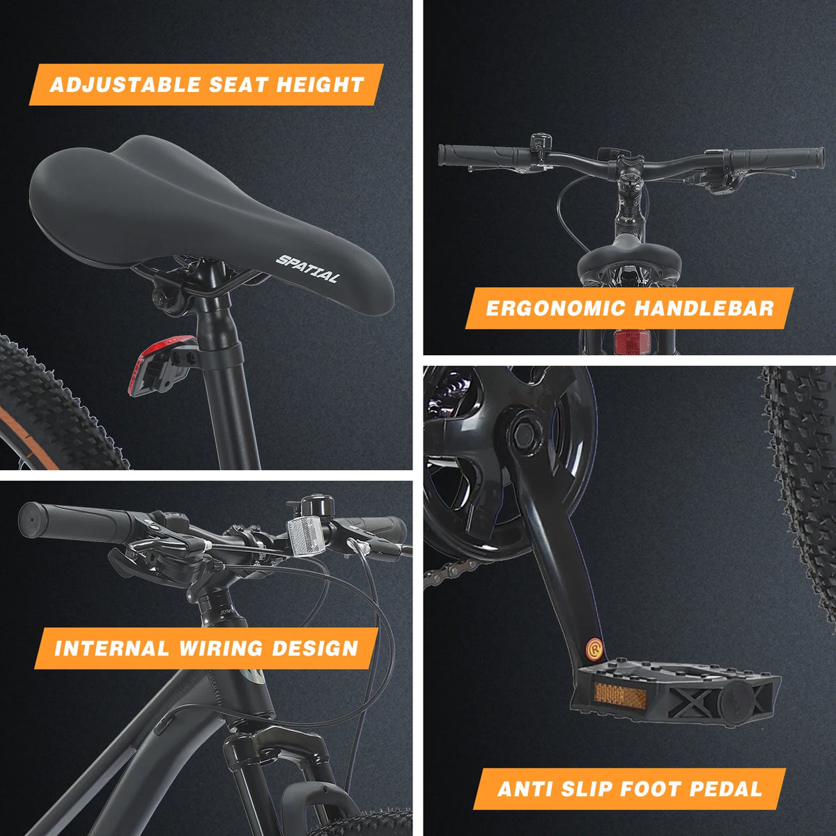Spatial 7 Speed Aluminum Hardtail Mountain Bike With Disc Brakes