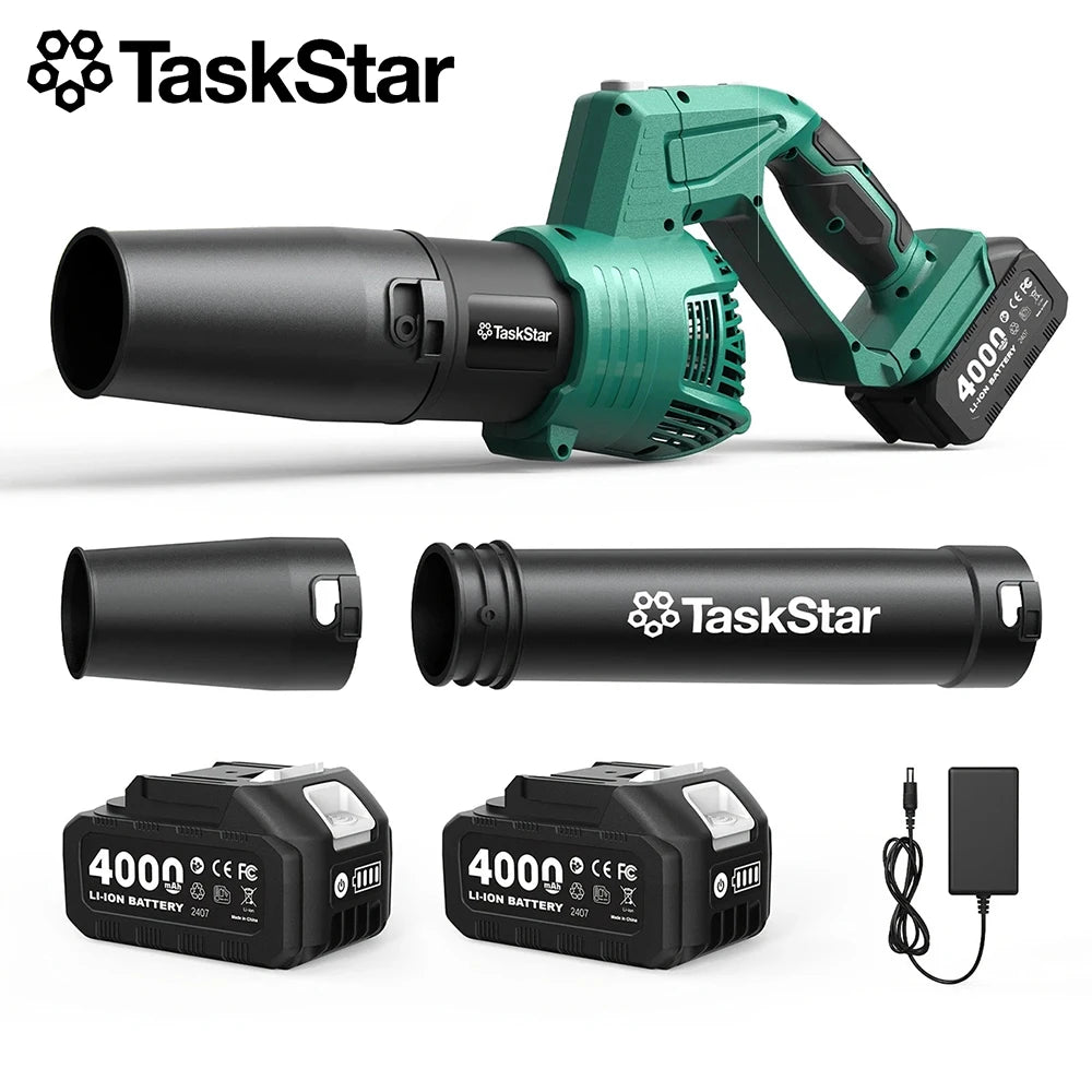 Taskstar 550CFM Cordless Leaf Blower 21V With 2 Batteries