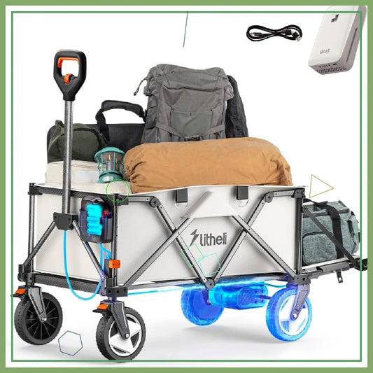 Electric Wagon Cart With All Terrain Wheels 200L Capacity