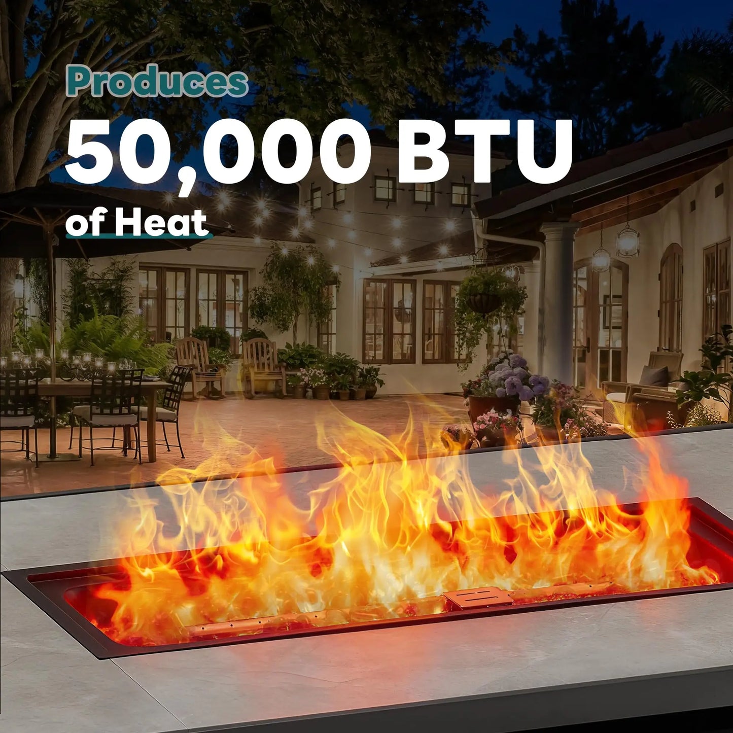 JHK Outdoor Propane Fire Pit Table 50000 BTU CSA Certified