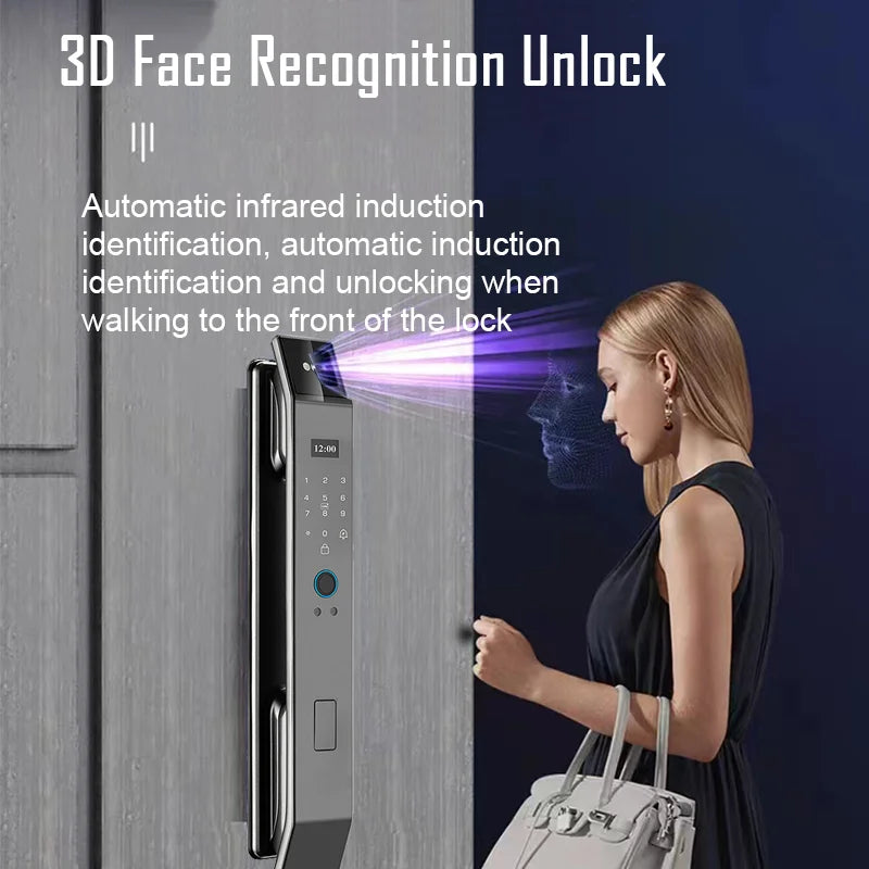 YKESDL Smart Lock With Camera 3D Face Recognition And Fingerprint