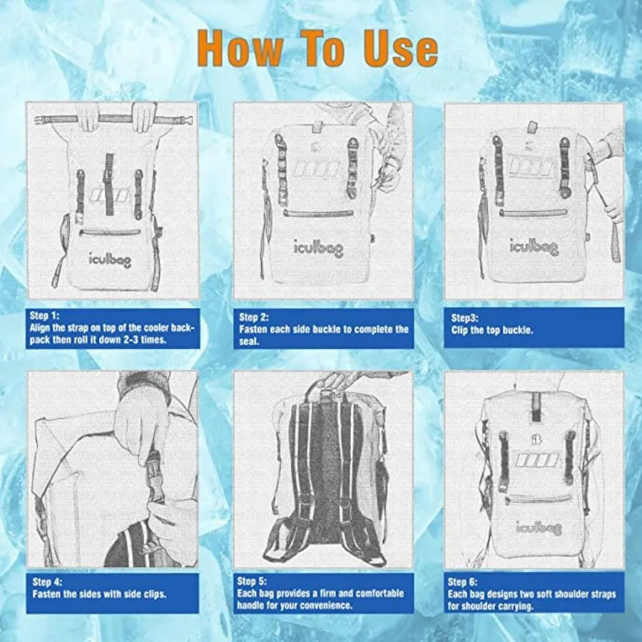 Insulated Leakproof Waterproof Cooler Backpack Travel Hiking Beach Camping