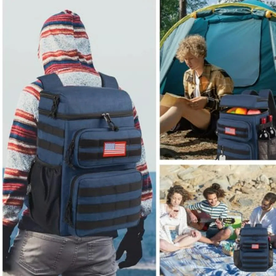 Tactical Backpack Cooler Insulated Leakproof For Beach Travel Camping