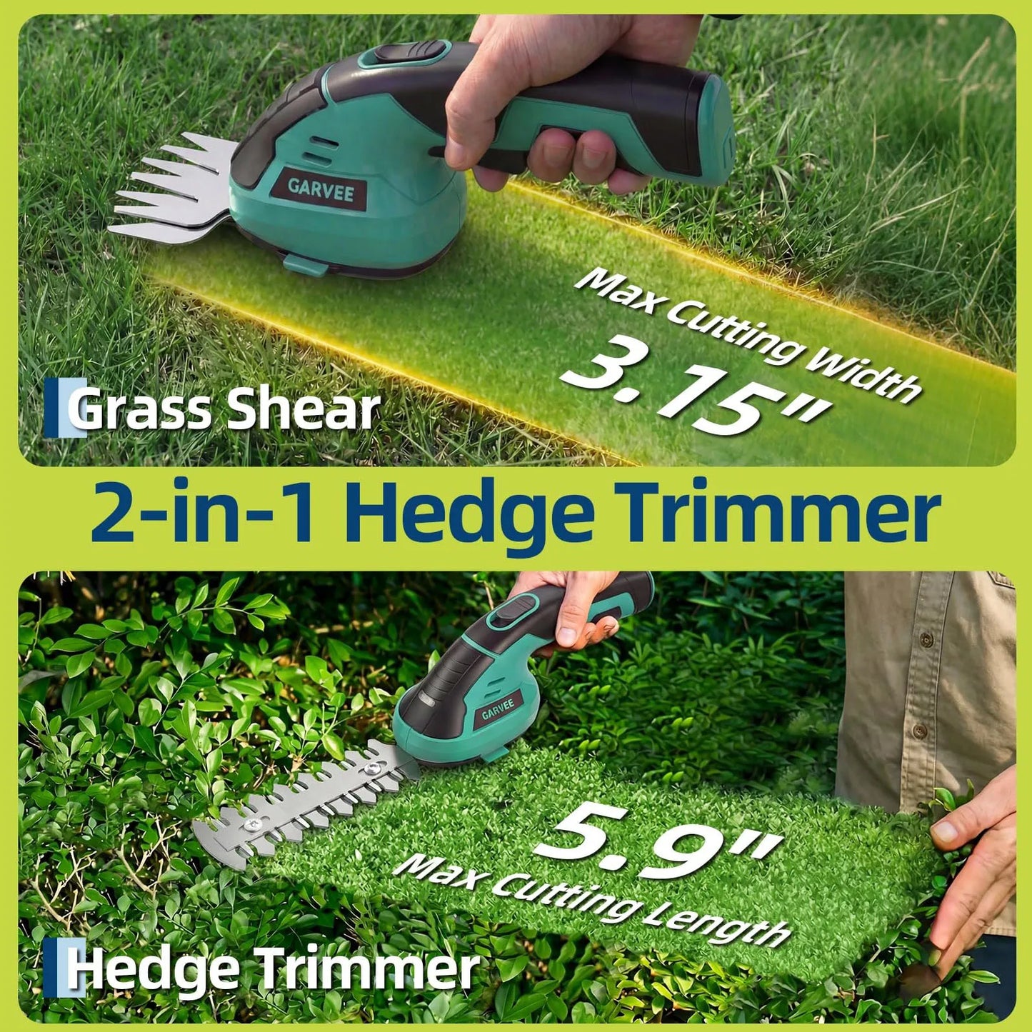 TWISTER.CK 2 In 1 Wireless Grass Shear And Hedge Trimmer