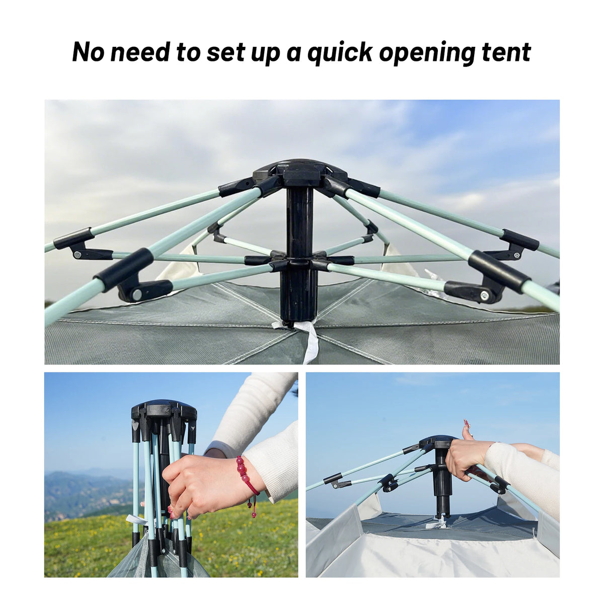 Spherical Hexagonal Camping Tent - Quick-Set Design with Sun/Wind-Resistant Oxford Fabric & 6-Sided Mesh Ventilation