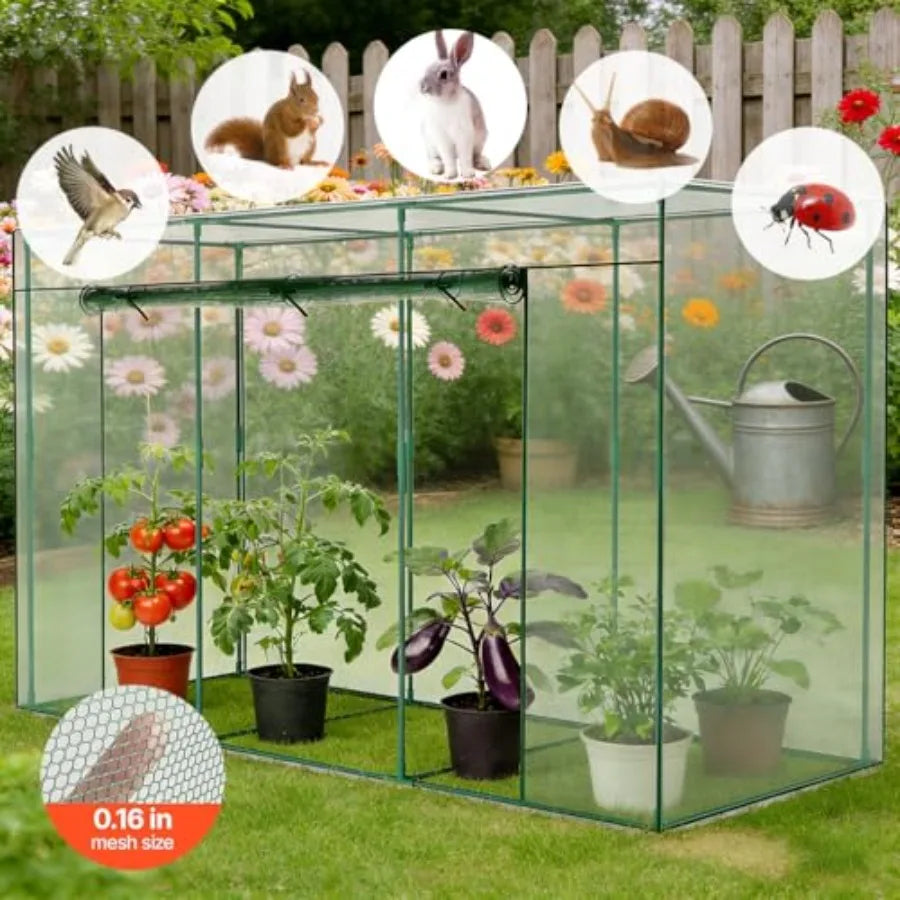 Outdoor Garden Crop Cages Wind Resistant Frame And Zippered Door