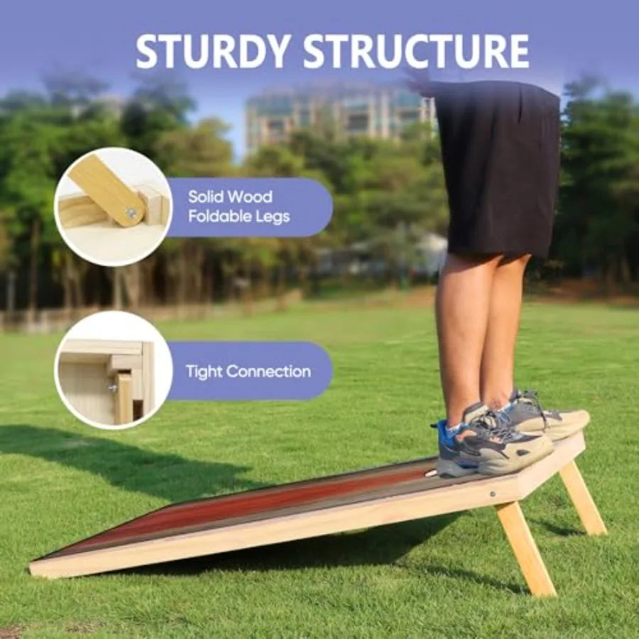 Cornhole Board Set With 8 Bean Bags Solid Wood Boards