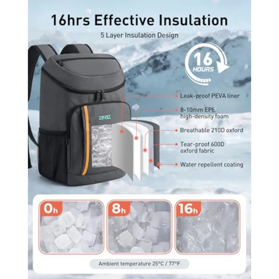 Lightweight Insulated Leak-Proof Cooler Backpack for Men and Women