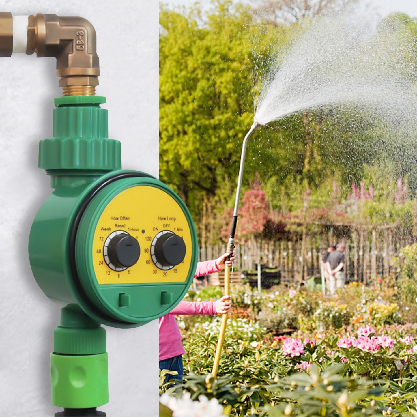 Garden Water Timer, Irrigation Timer, 1-120 Min Watering Duration, IPX4 Waterproof Auto Timer for Hose, Outdoor Lawn Drip System